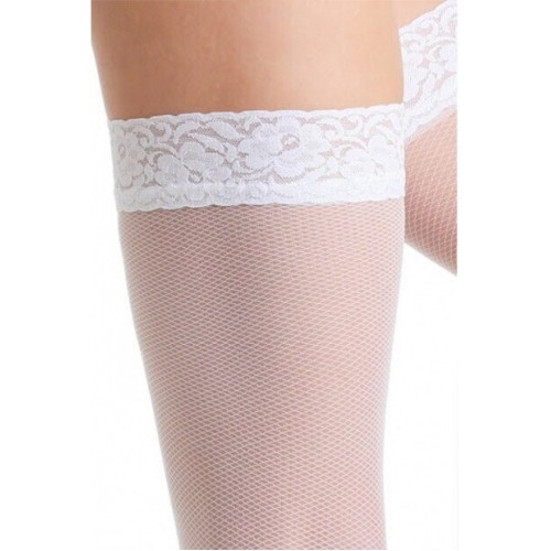 MOLLY луксозни мрежести силиконови чорапи Off white