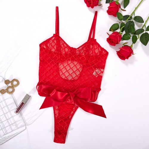  GIFT луксозно боди с очарователна панделка SENSUAL RED SET